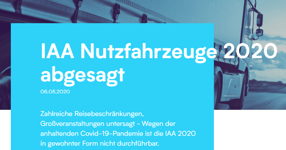 Wichtig Die Messe Iaa Nutzfahrzeuge Wurde Abgesagt Test Gmbh